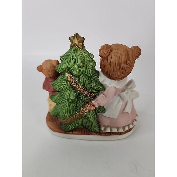 HOMCO Mama Bear with Baby Bear and Christmas Tree #5114 Holiday Figurine - Picture 4 of 11